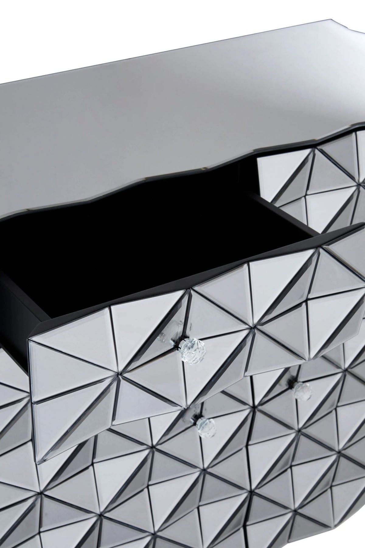 Chester Smoked Faceted Mirror 2 Door Sideboard