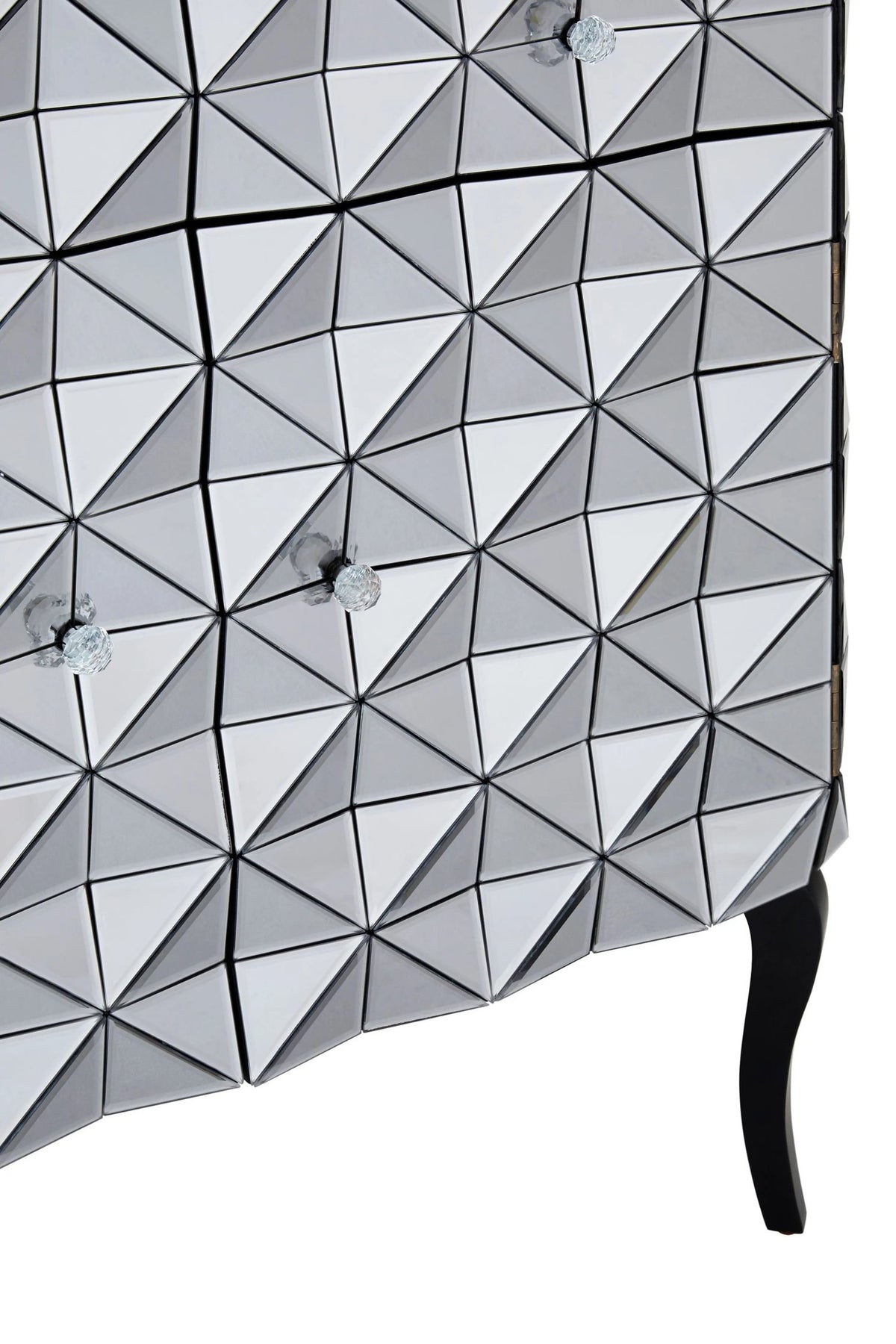 Chester Smoked Faceted Mirror 2 Door Sideboard