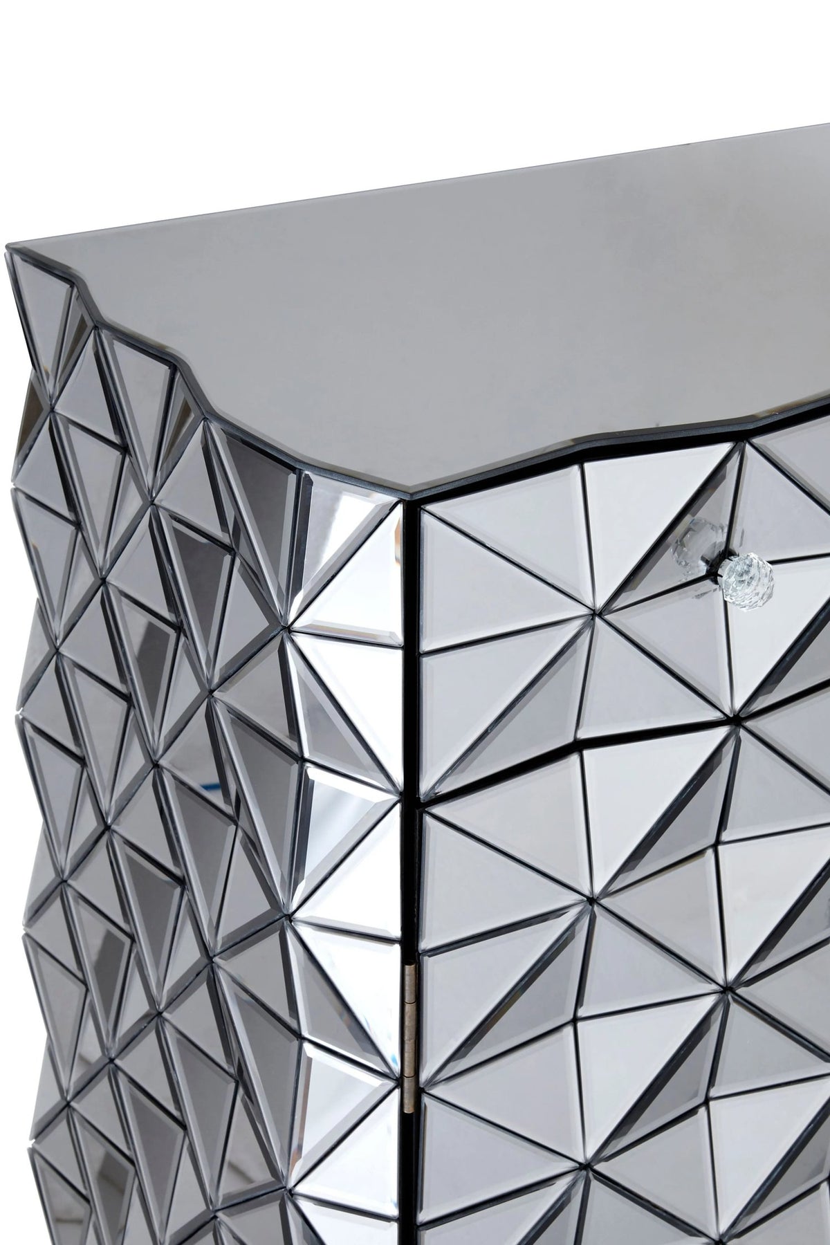 Chester Smoked Faceted Mirror 2 Door Sideboard