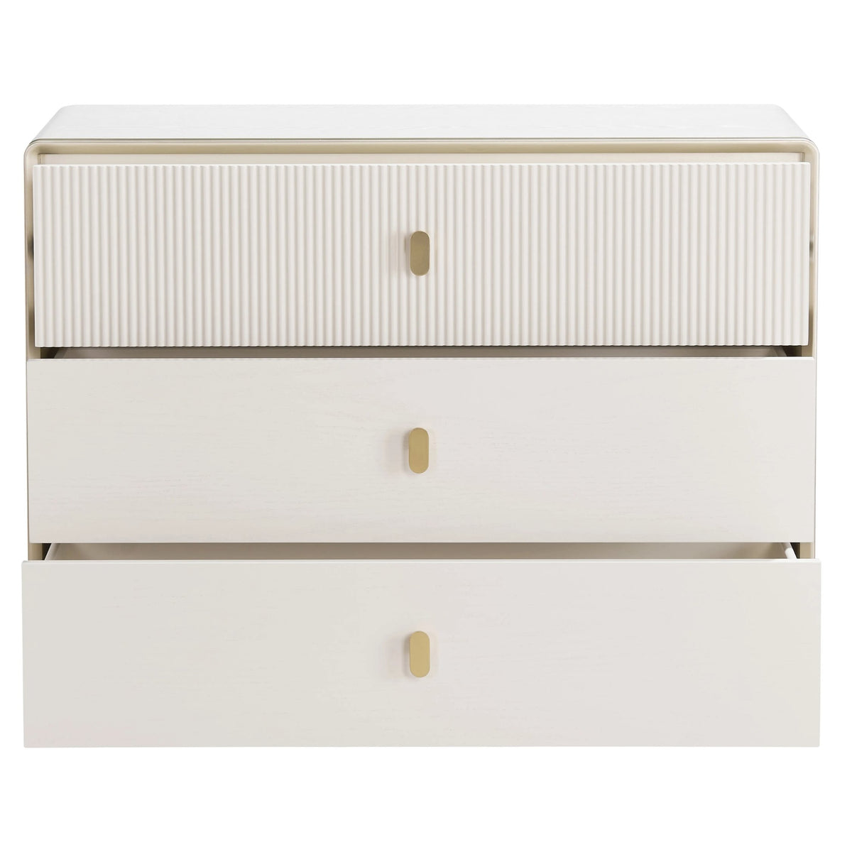 Rye Wood Veneer Three Drawer Chest