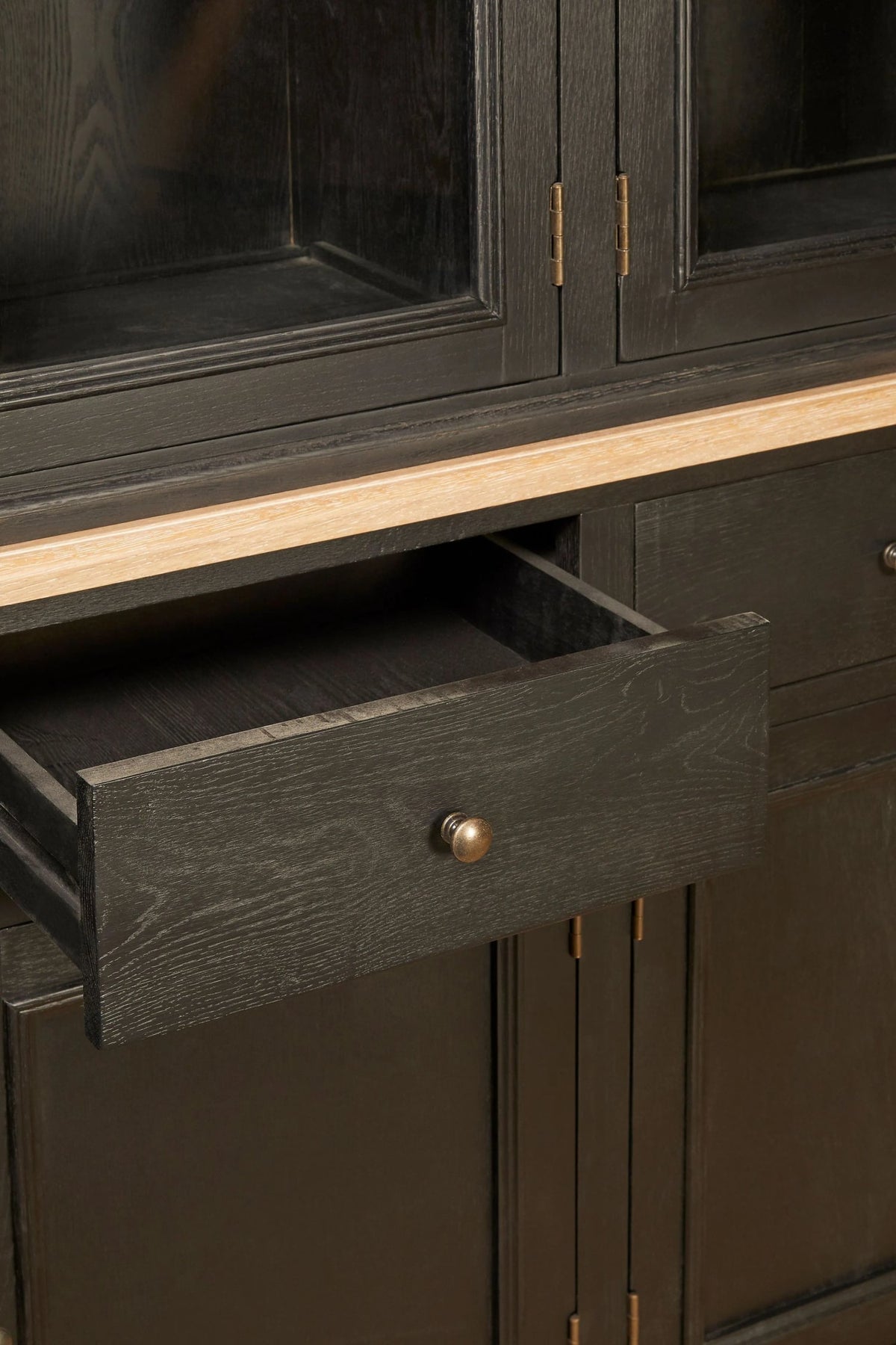 Cannes Black Oak Wood Large Cabinet