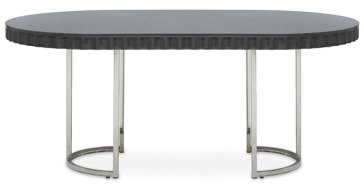 Sandringham Grey Gloss Finish Oval Dining Table