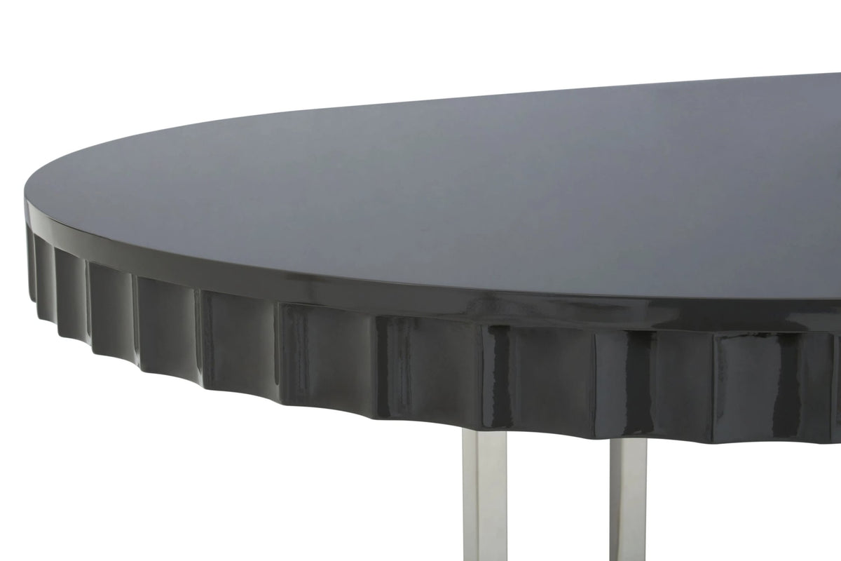 Sandringham Grey Gloss Finish Oval Dining Table