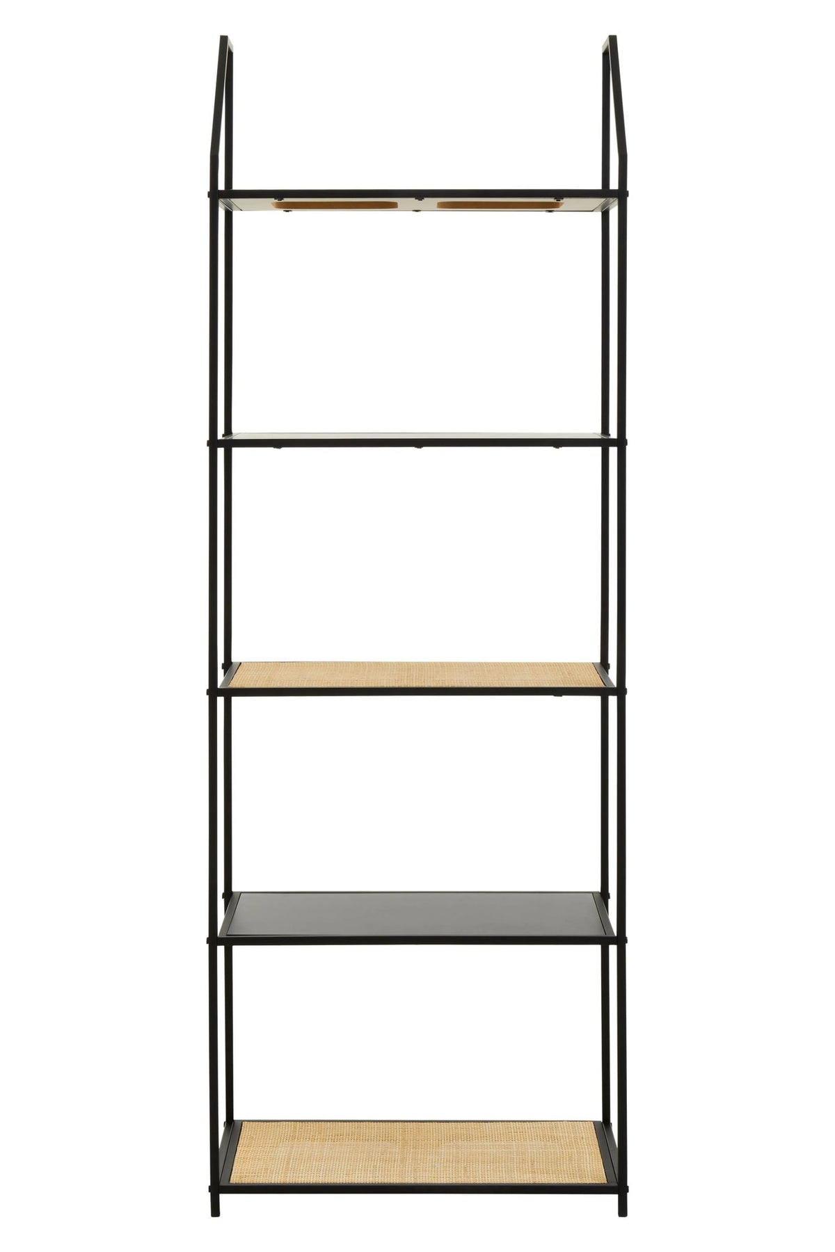 Porto Rattan and Metal Five Tier Shelf Unit
