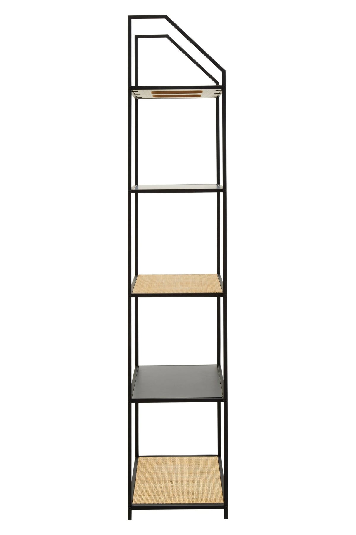 Porto Rattan and Metal Five Tier Shelf Unit