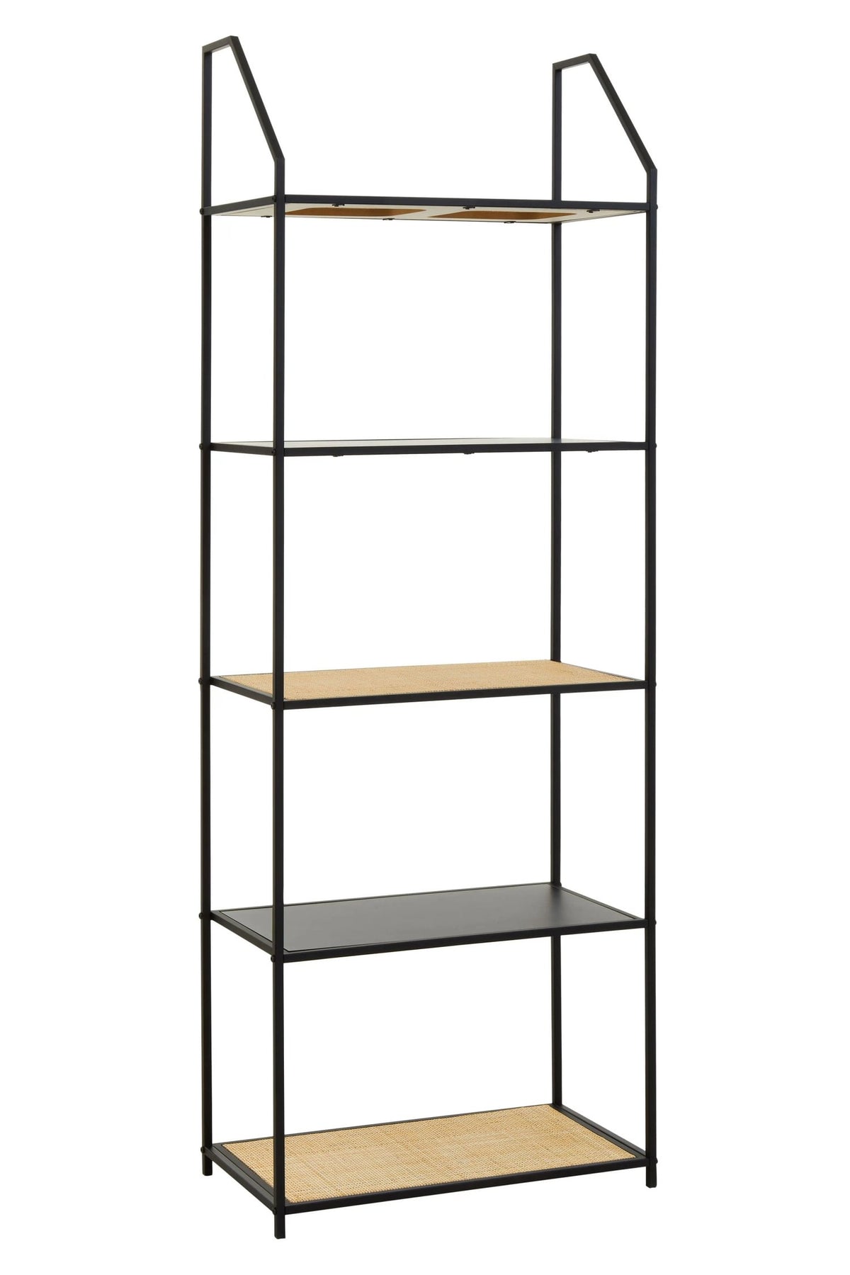 Porto Rattan and Metal Five Tier Shelf Unit
