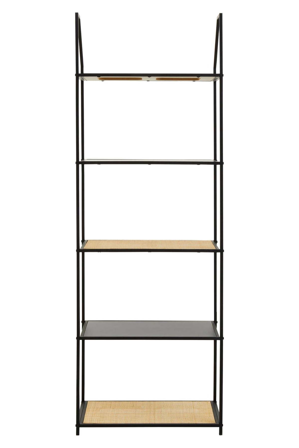 Porto Rattan and Metal Five Tier Shelf Unit