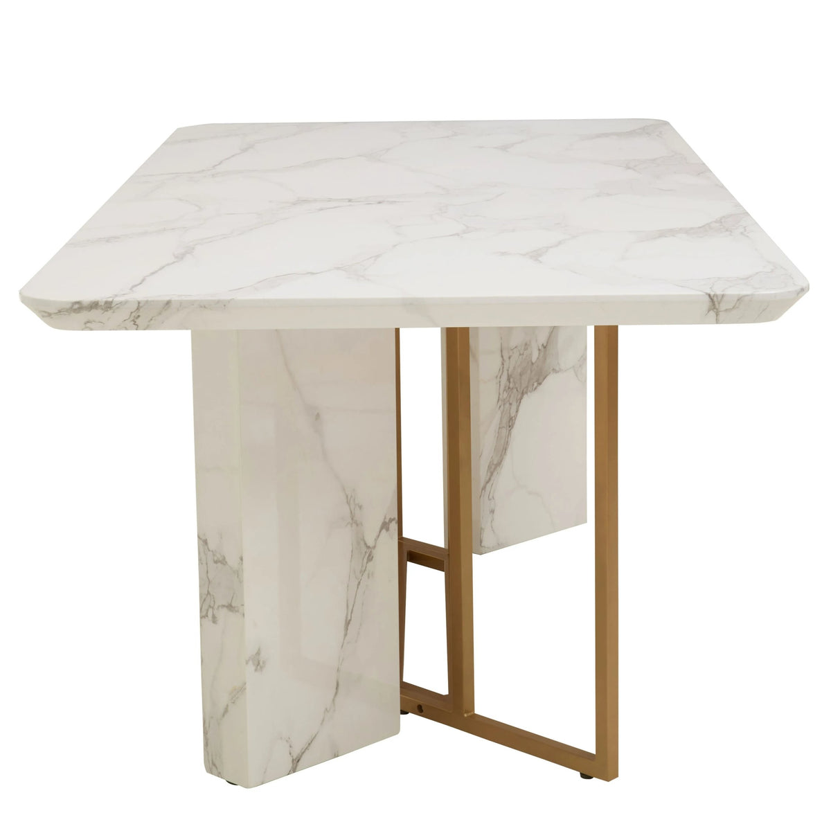 Carlton White Marble Effect Rectangular Dining Table