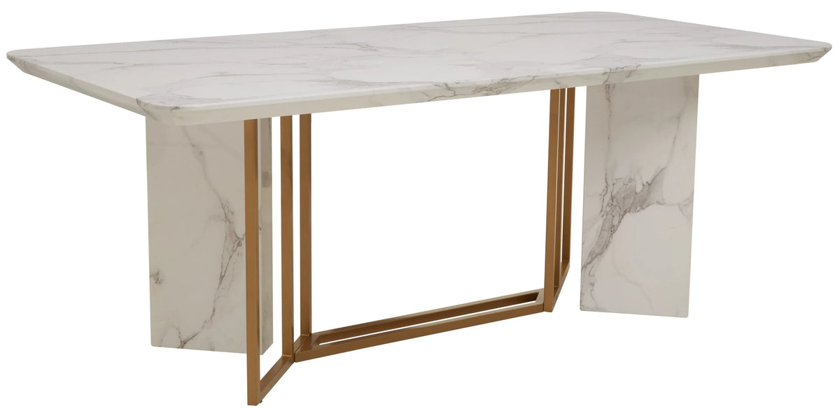 Carlton White Marble Effect Rectangular Dining Table