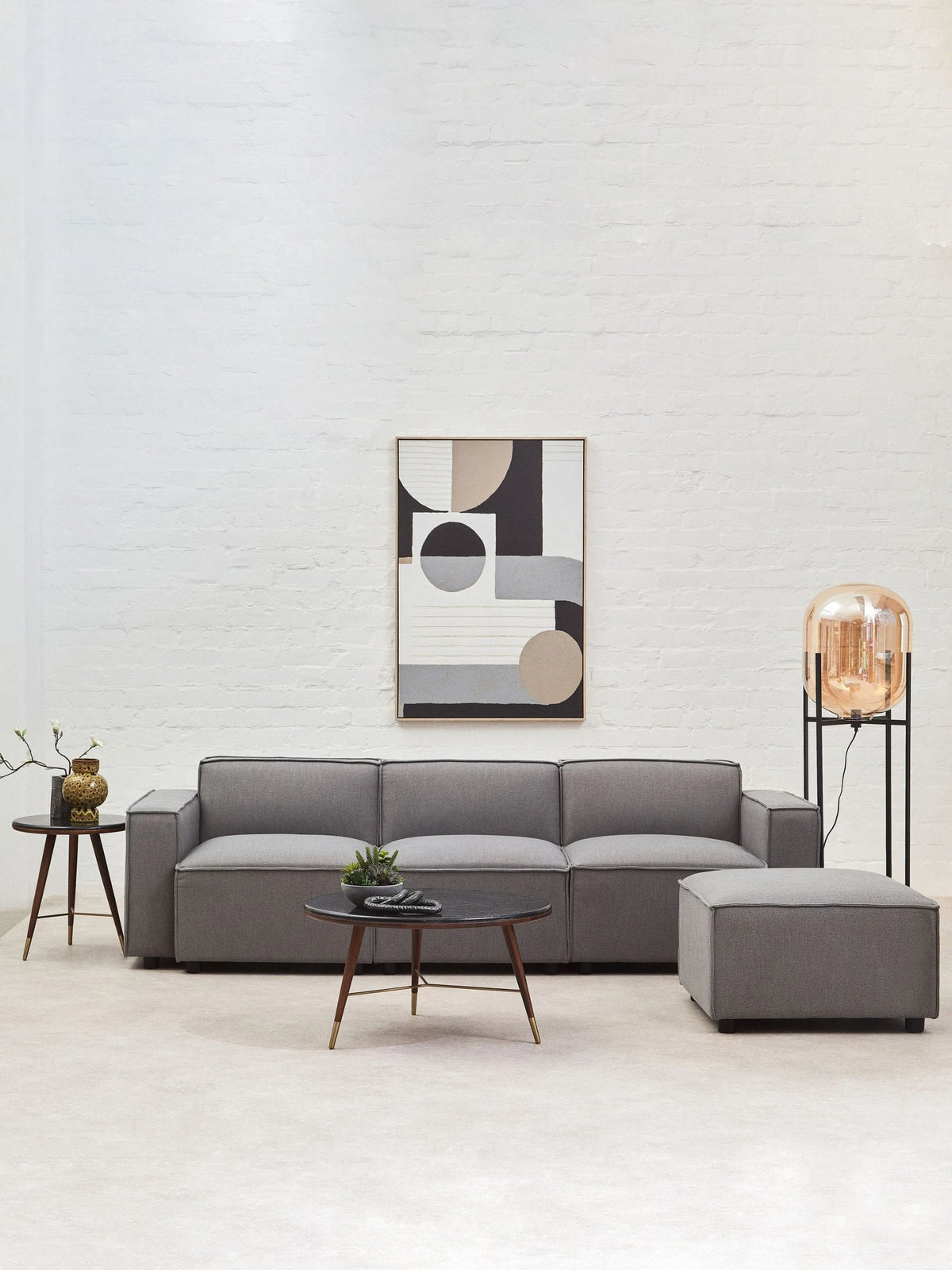 Marylebone Grey Fabric Modular Sofa (right-hand)