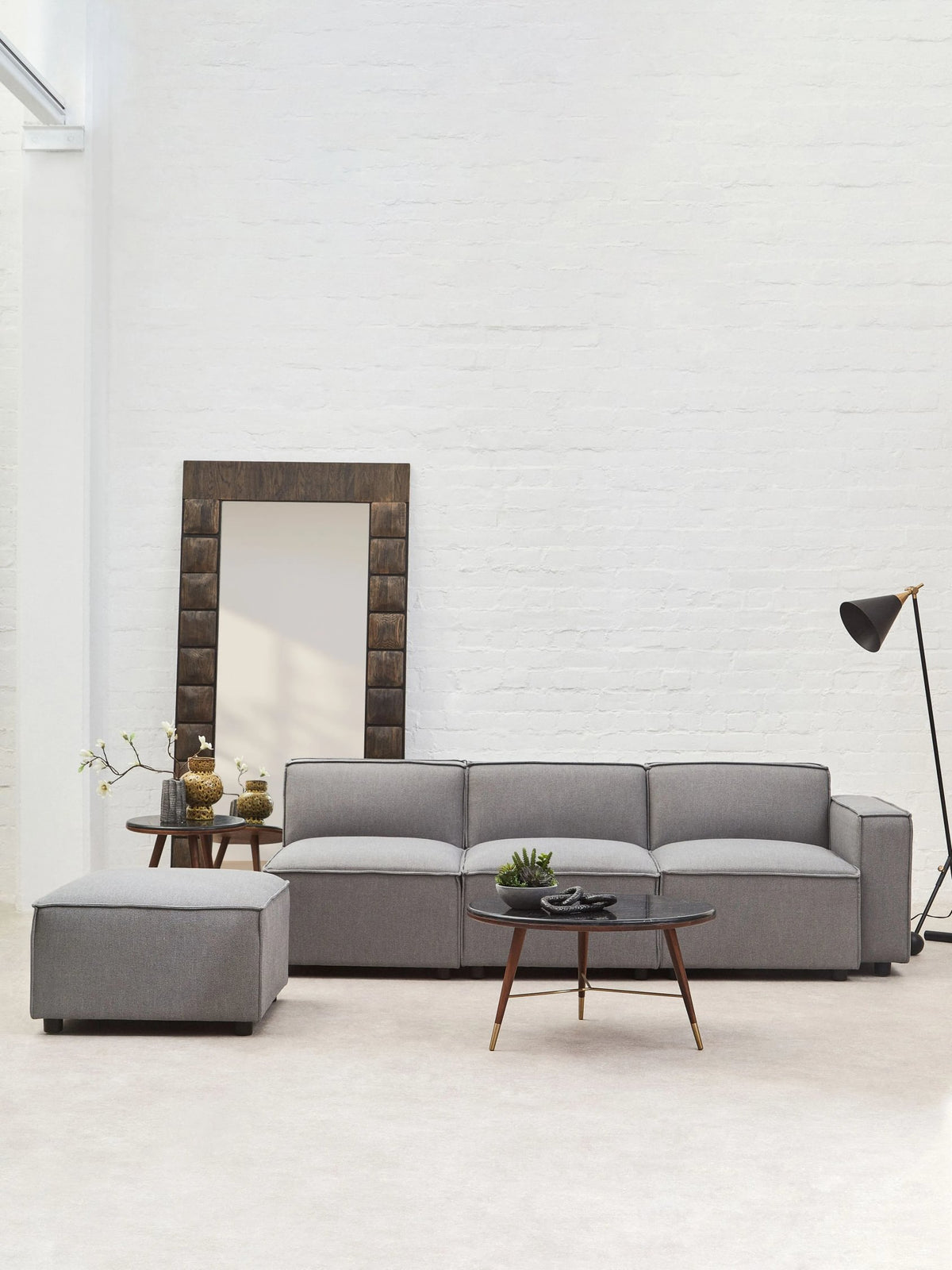 Marylebone Grey Fabric Modular Sofa (right-hand)