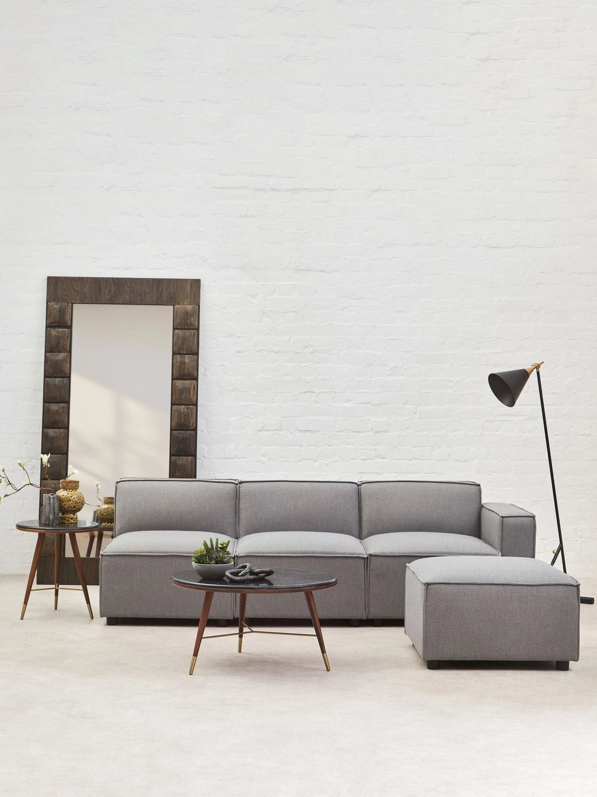 Marylebone Grey Fabric Modular Sofa (right-hand)