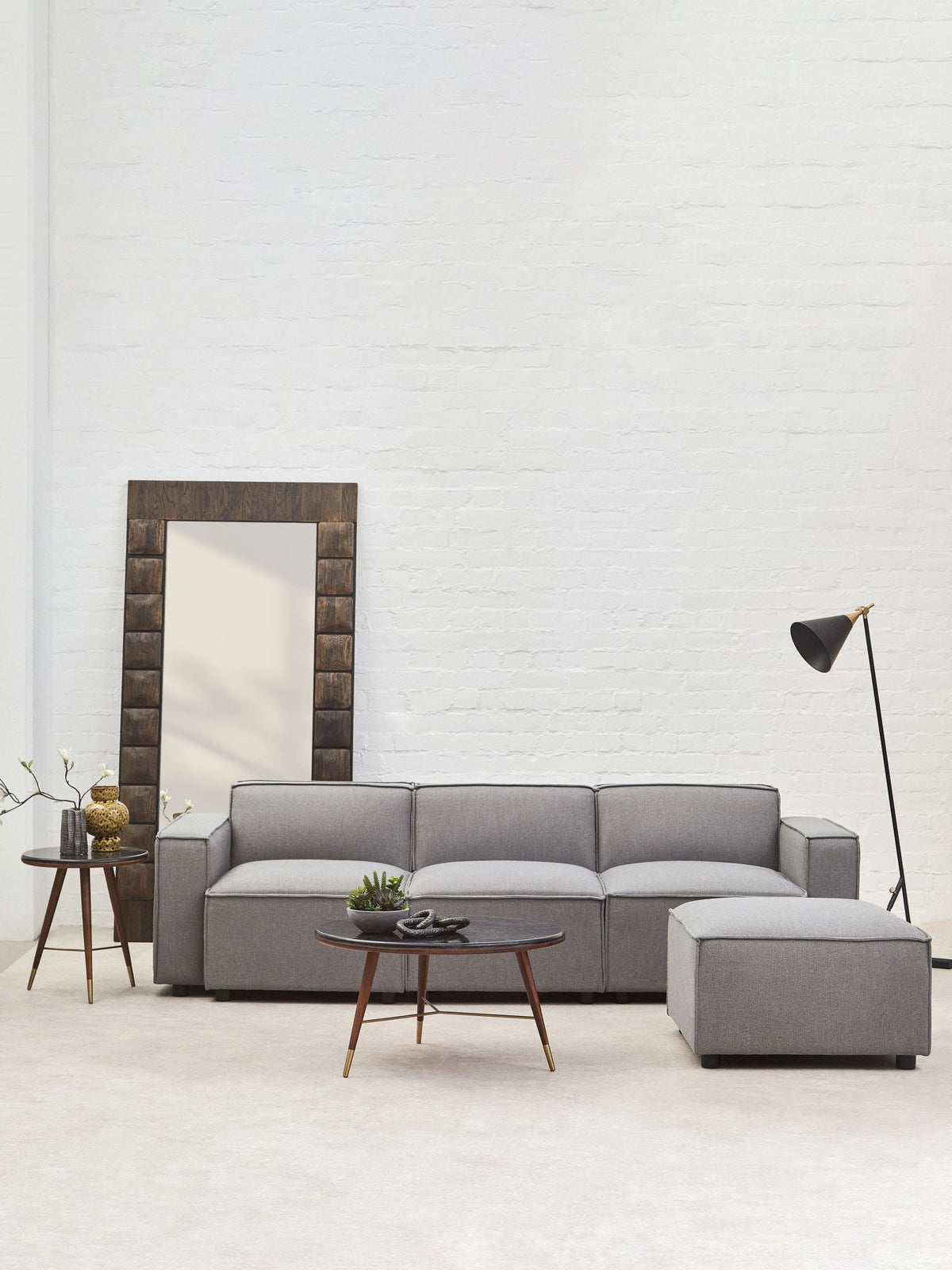 Marylebone Grey Fabric Modular Sofa (right-hand)