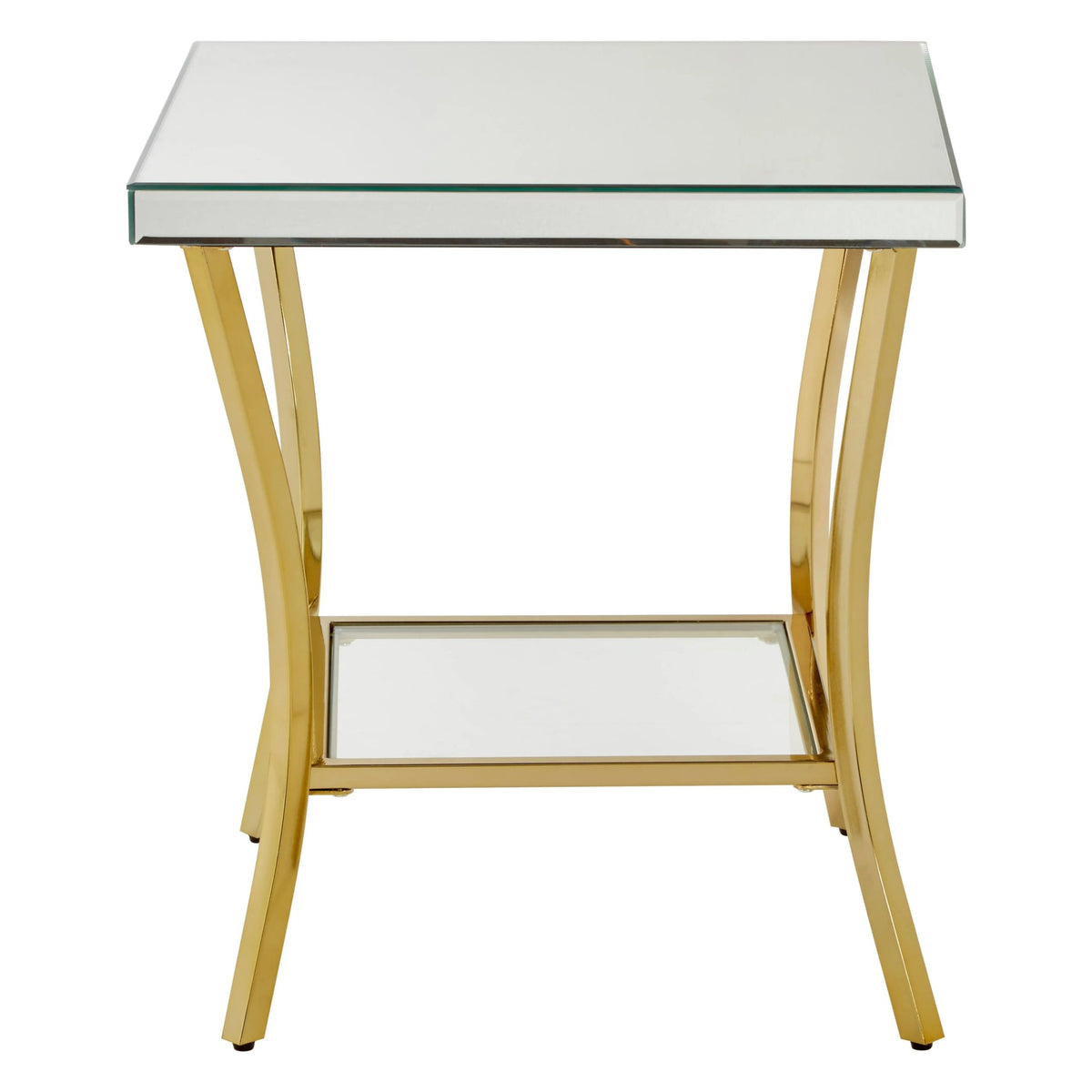 Vienna Mirror Side Table with Gold Legs #colour_mirror