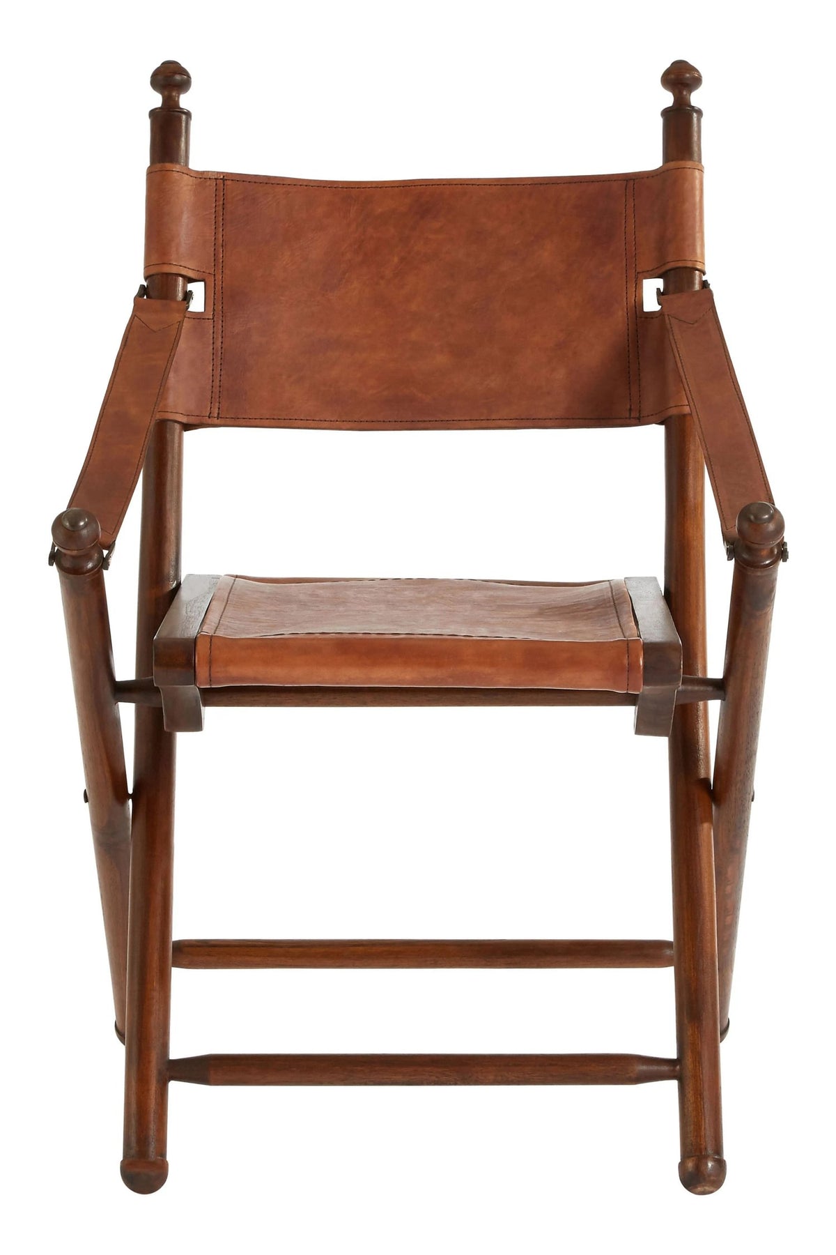 Carlton Brown Leather Folding Chair