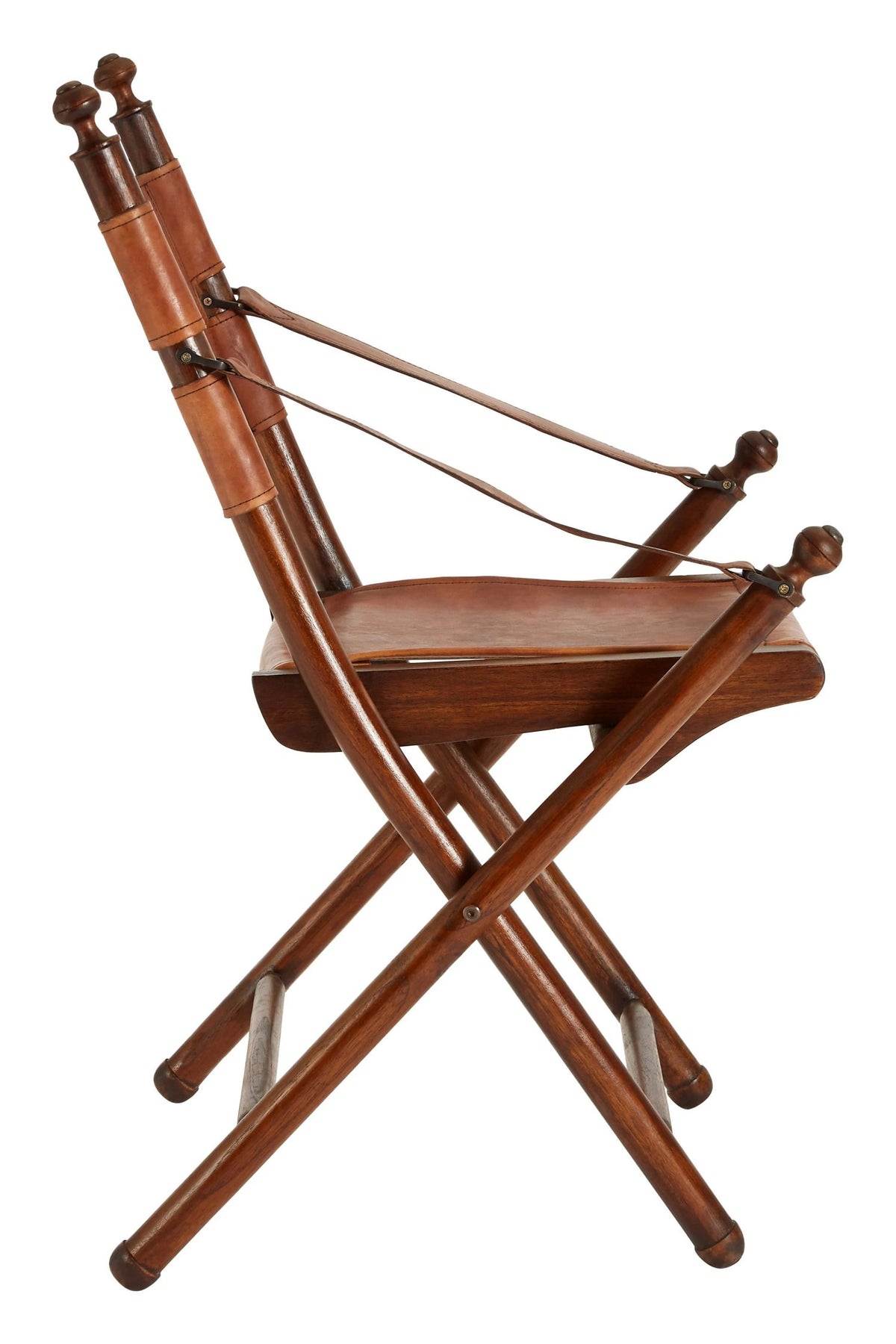 Carlton Brown Leather Folding Chair