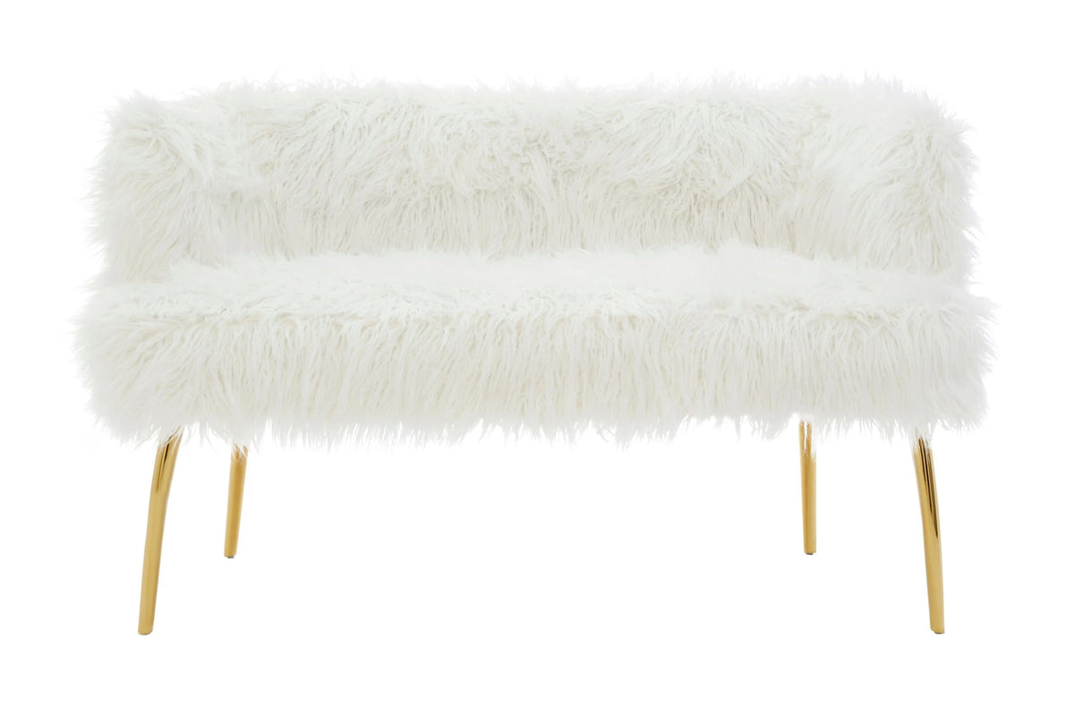 Sorrento Fur Effect 2 Seater Sofa with Gold Legs