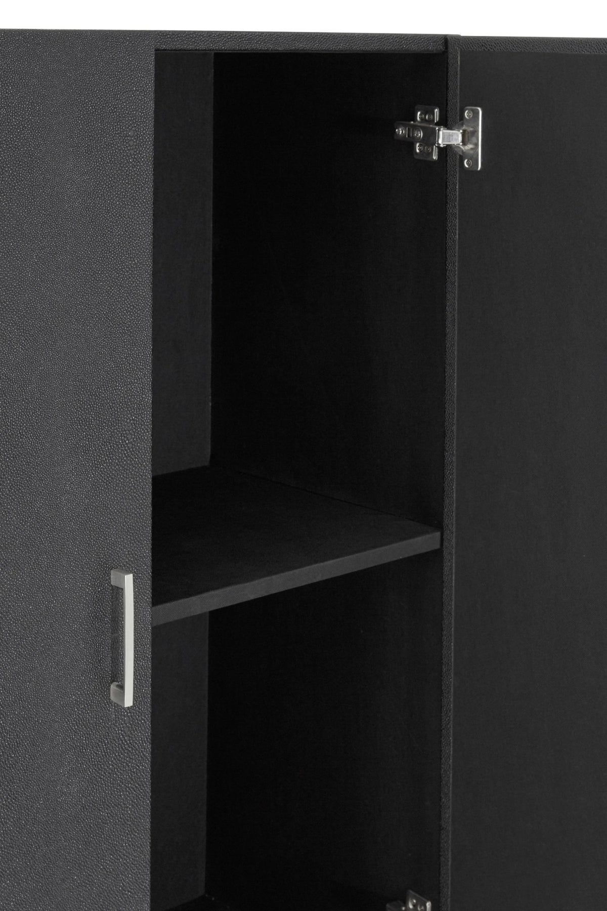 Saffron Black Faux Shark Skin Small Cabinet