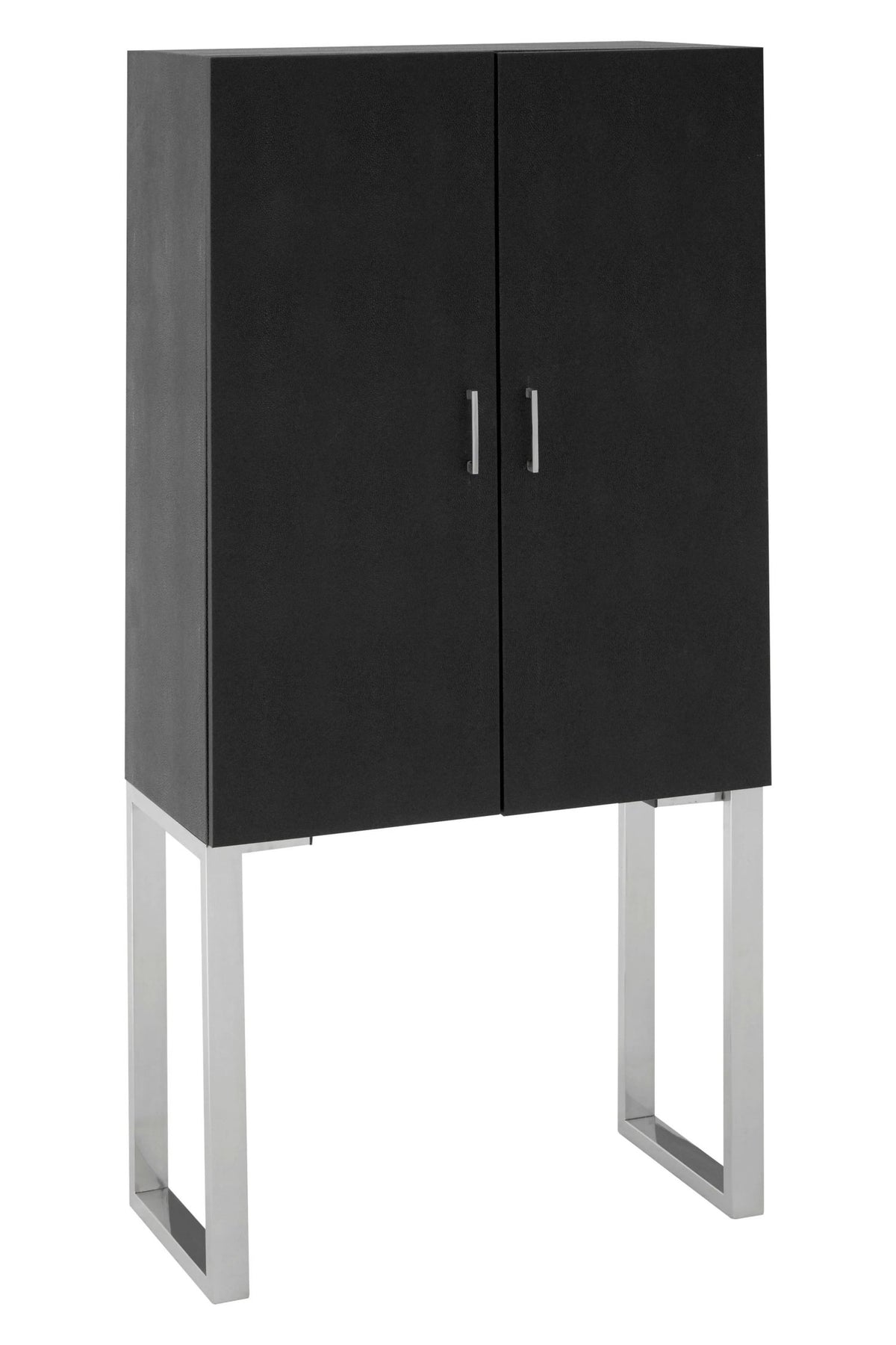 Saffron Black Faux Shark Skin Small Cabinet