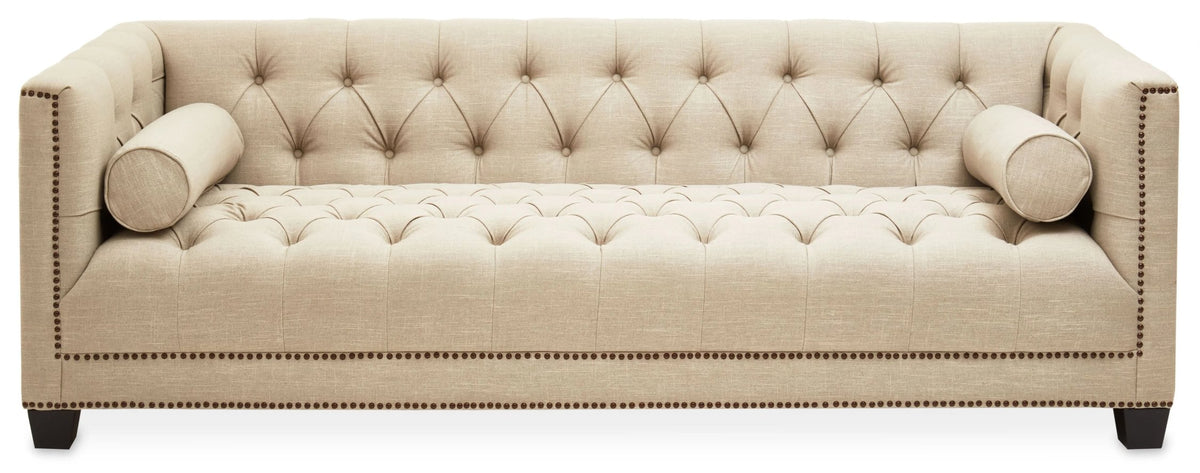 Fowey Fabric 3 Seat Modern Chesterfield Sofa