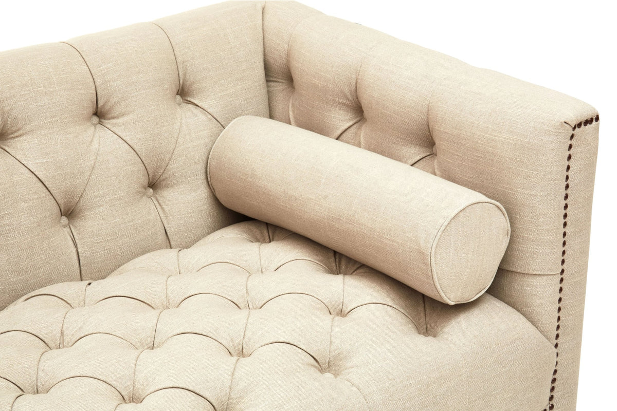 Fowey Fabric 3 Seat Modern Chesterfield Sofa