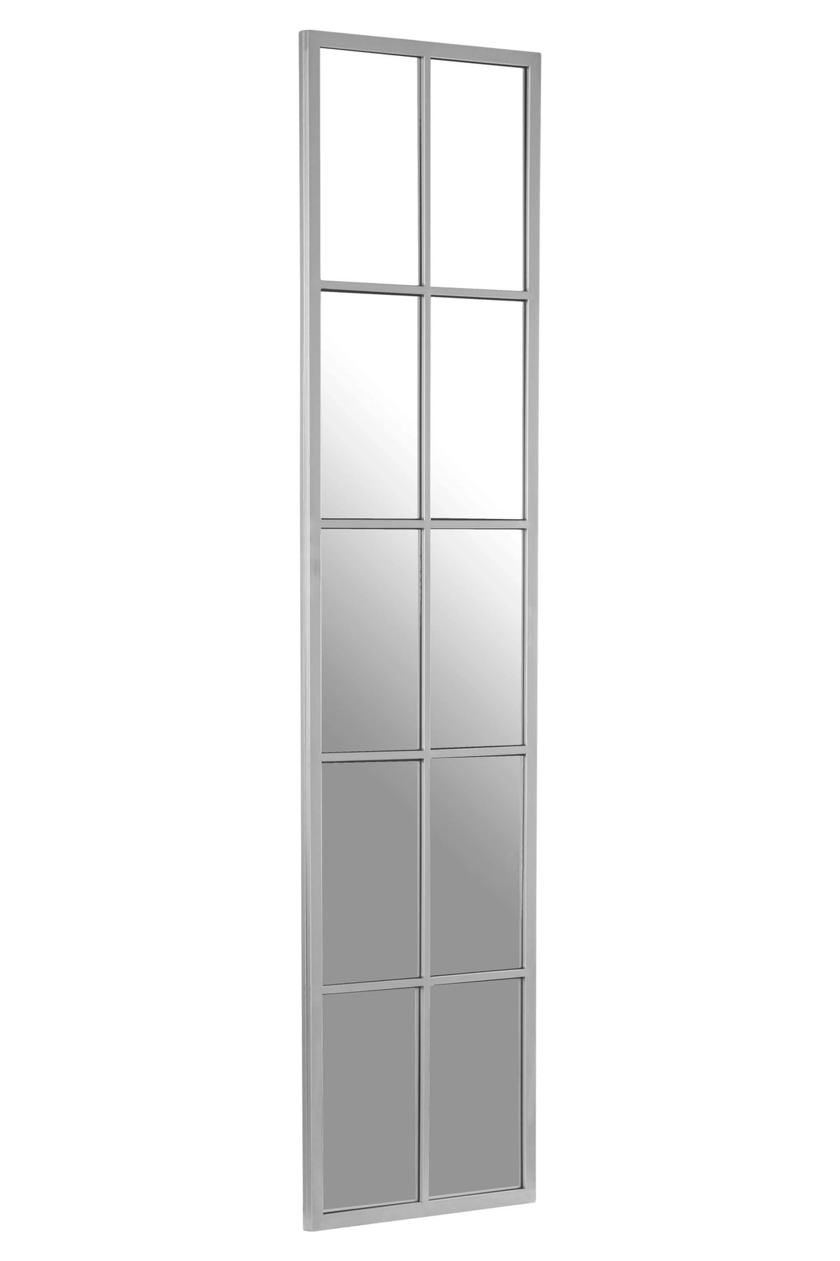 Hayle Silver Frame Full Length Window Pane Wall Mirror