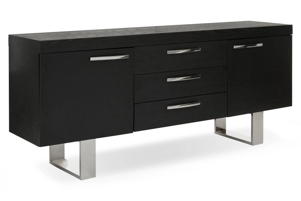 Porto Black Elm Wood Sideboard