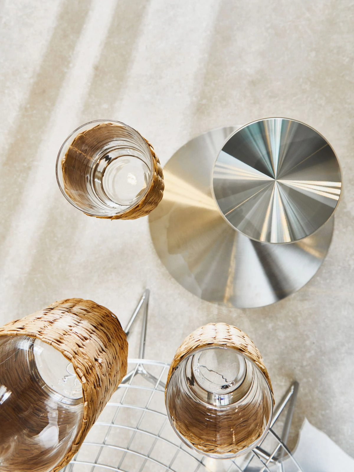Halifax Round Glass and Silver Finish Dining Table