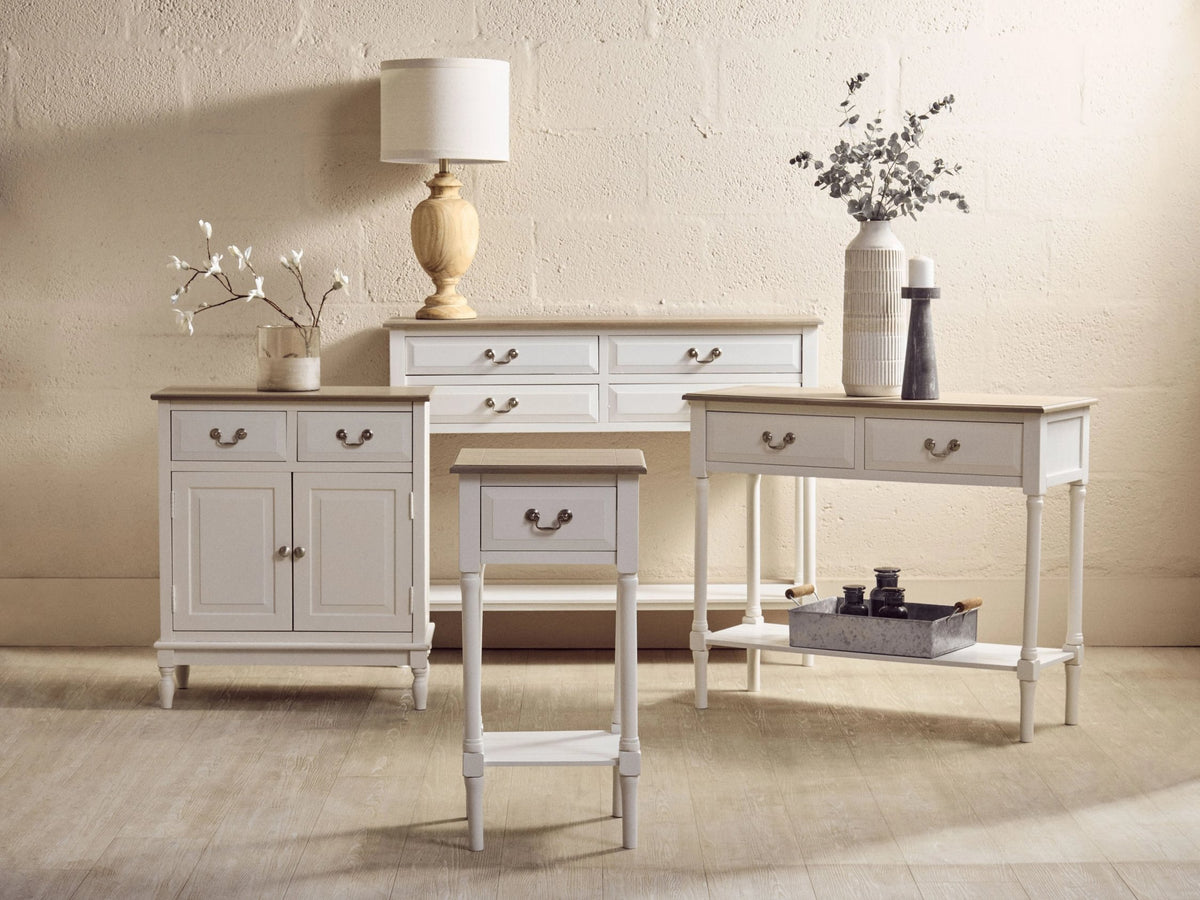 Savoy 2 Drawer White Wooden Sideboard