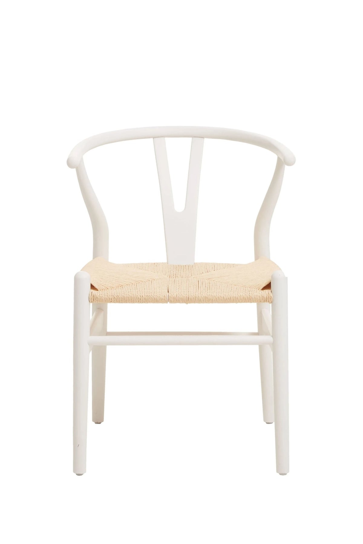 Cannes Antique White Finish Wishbone Chair
