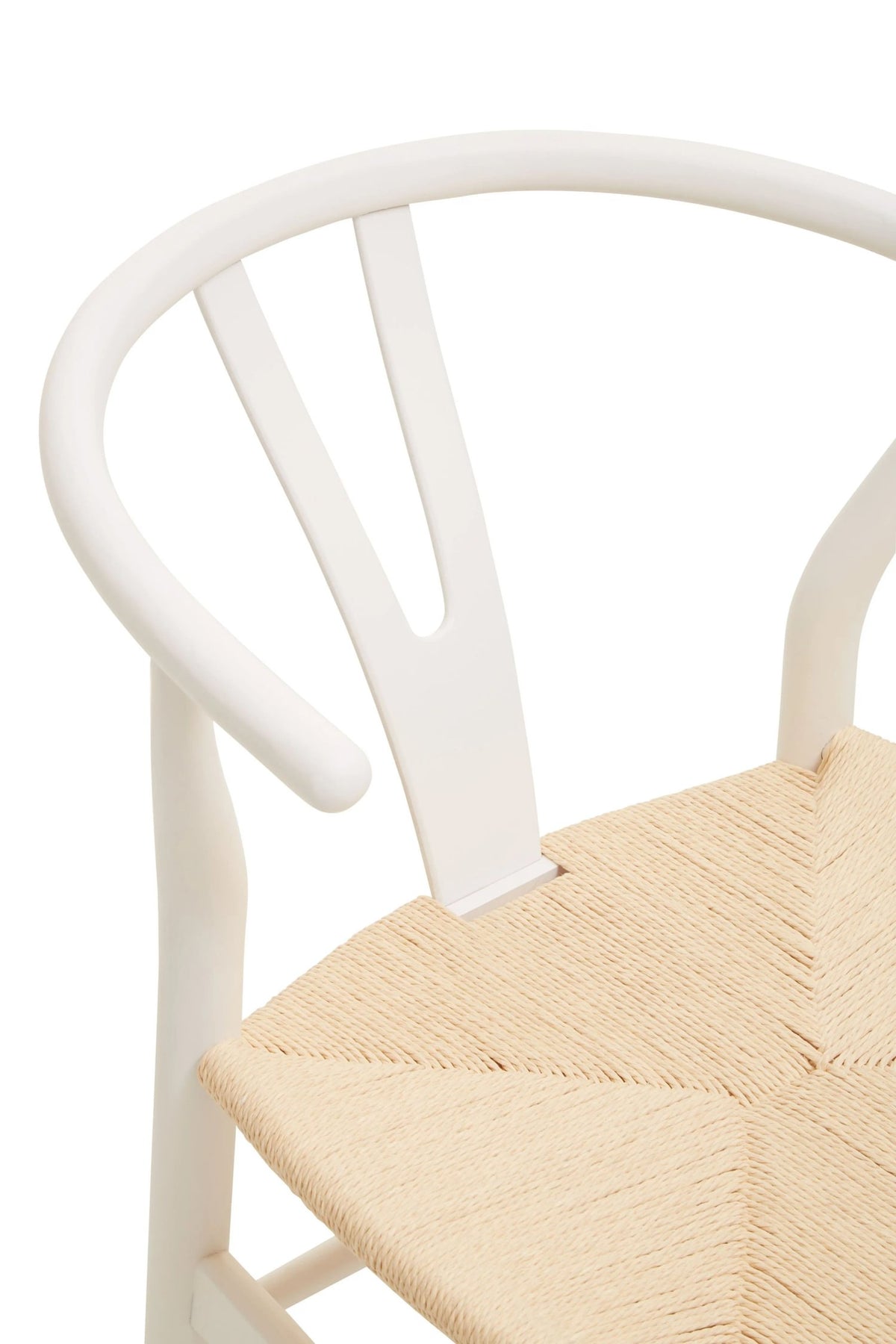 Cannes Antique White Finish Wishbone Chair