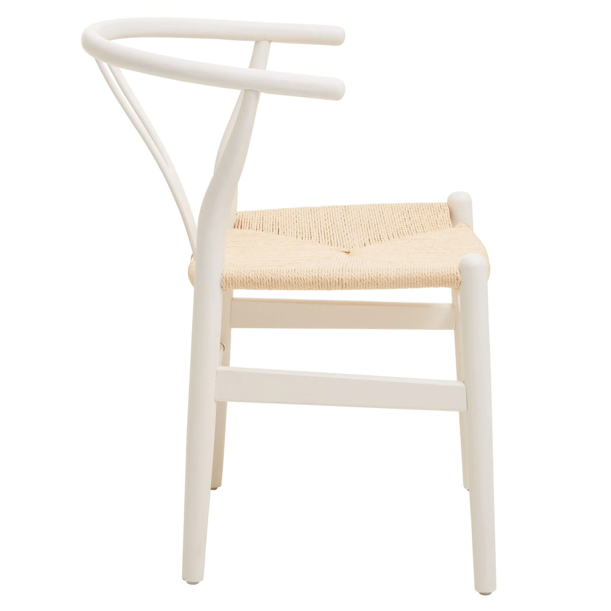 Cannes Antique White Finish Wishbone Chair
