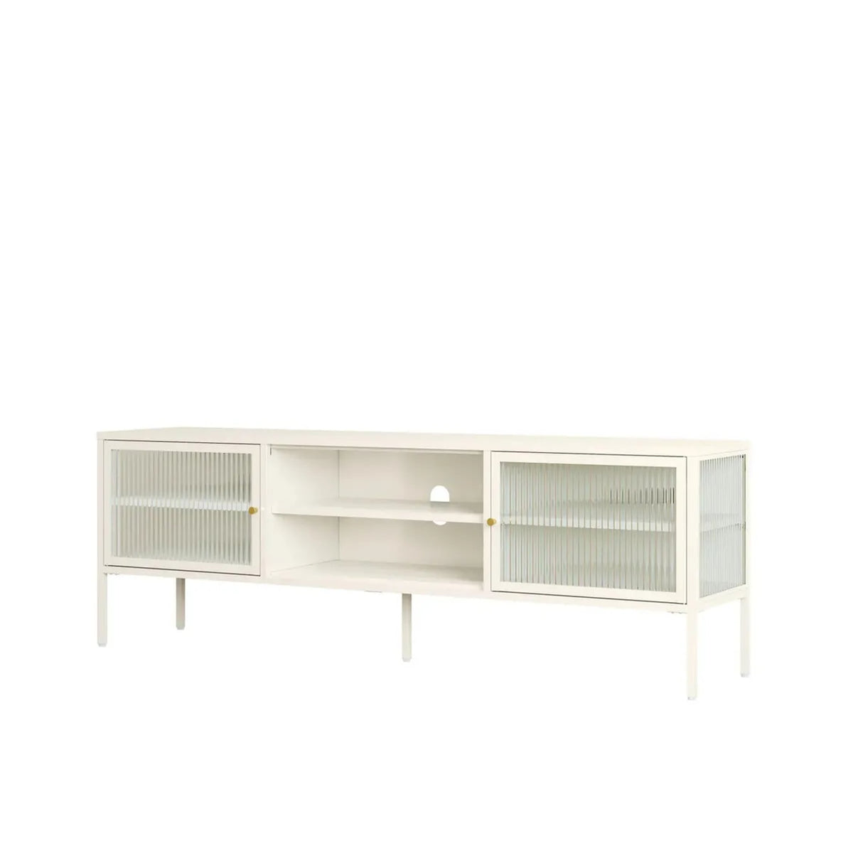 Ashford Metal Fluted Glass Door Media Unit