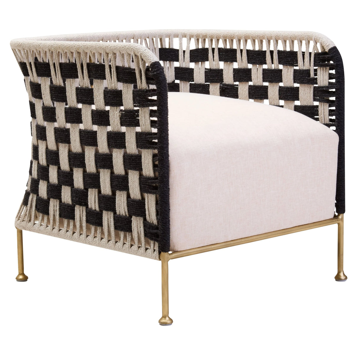 Hudson Black and White Jute Chair