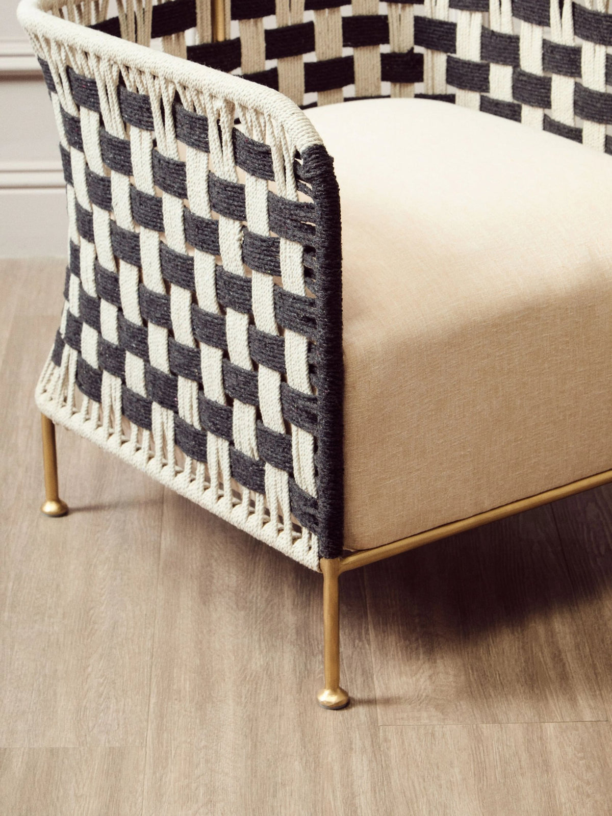 Hudson Black and White Jute Chair