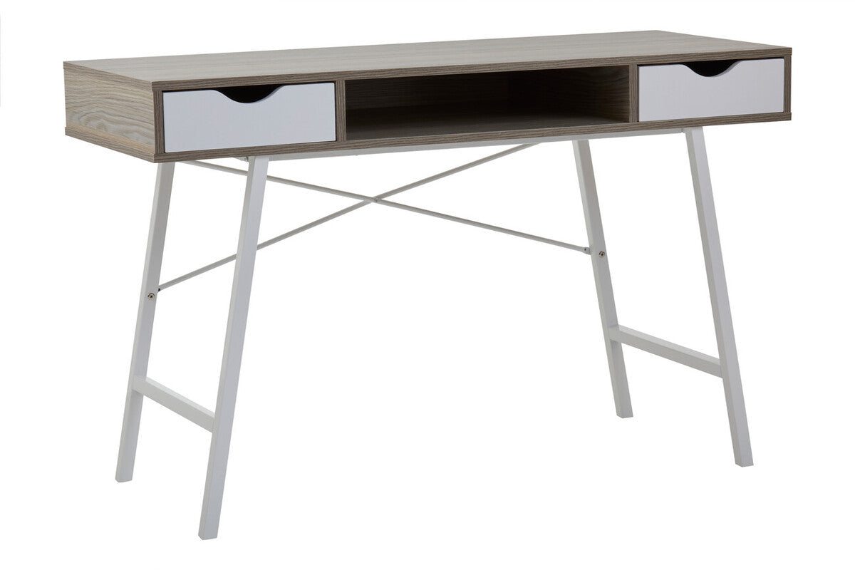 Penzance Two Drawer Light Oak Veneer Desk