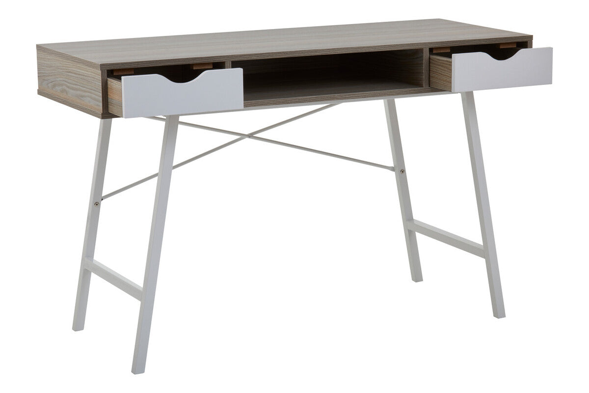 Penzance Two Drawer Light Oak Veneer Desk