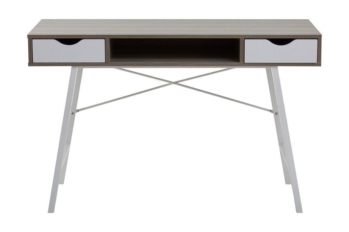 Penzance Two Drawer Light Oak Veneer Desk