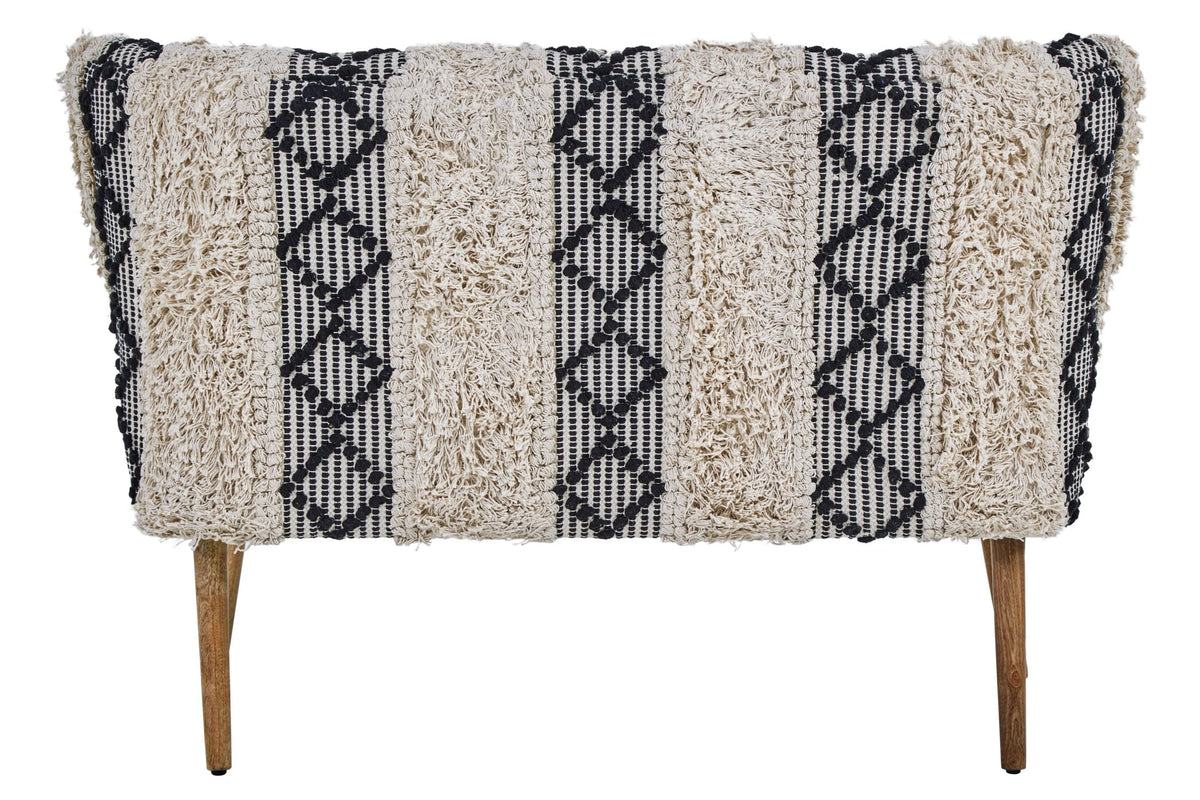 Granada Black and White Moroccan Design Bench