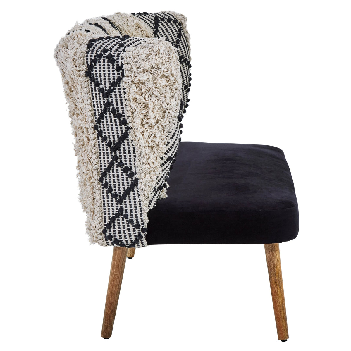 Granada Black and White Moroccan Design Bench