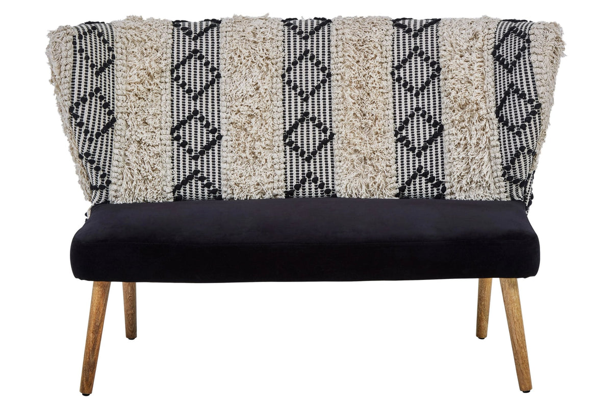 Granada Black and White Moroccan Design Bench