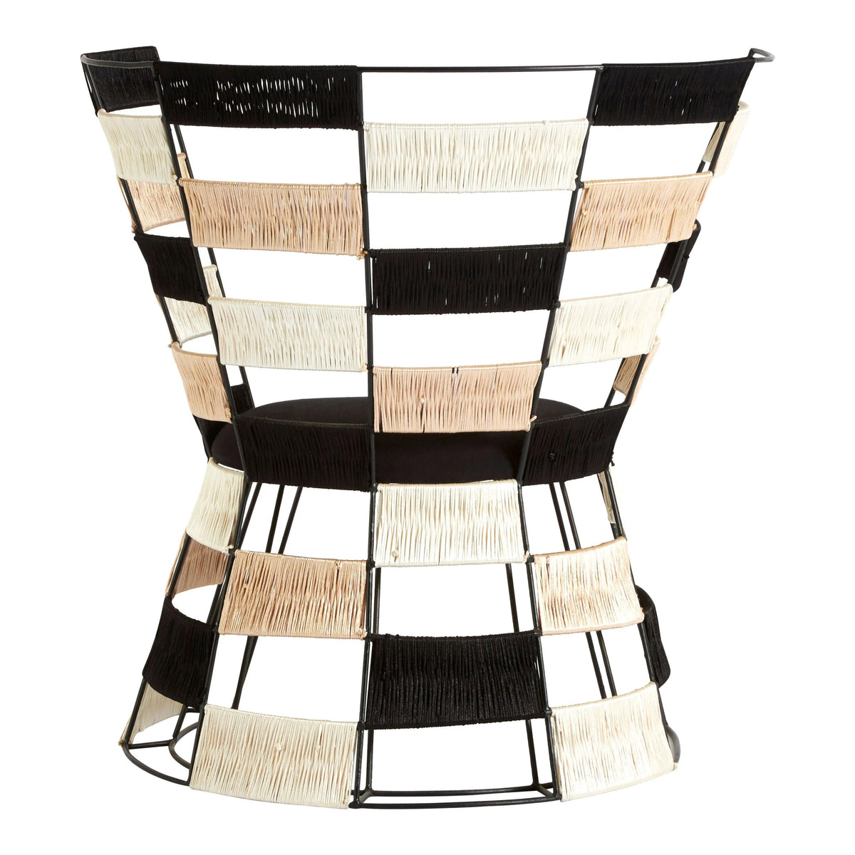 Porto Beige and Black and White Woven Chair