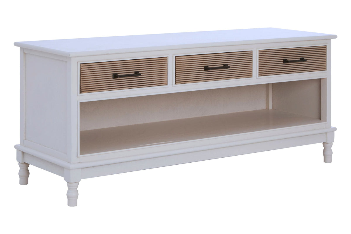 Savoy 3 Drawer White Wooden Sideboard