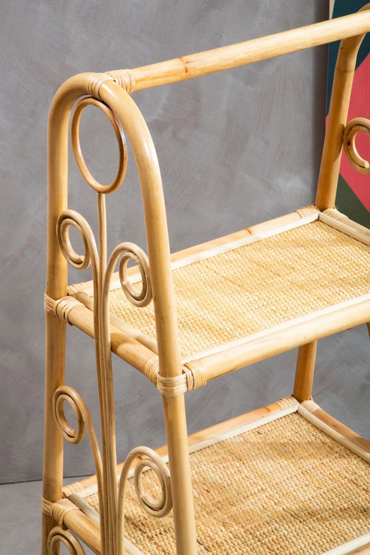Uppingham Three Tier Rattan Square Shelf Unit