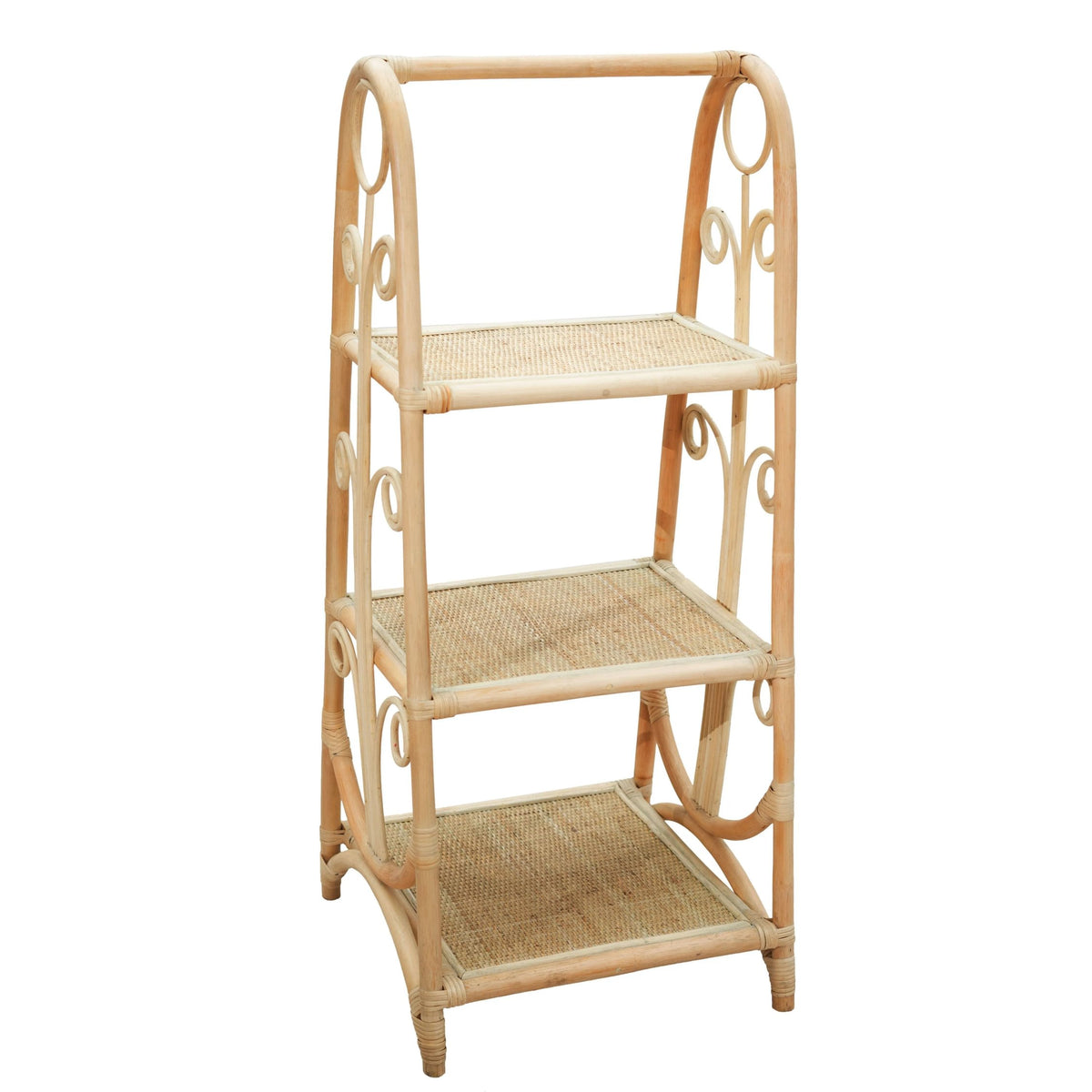 Uppingham Three Tier Rattan Square Shelf Unit