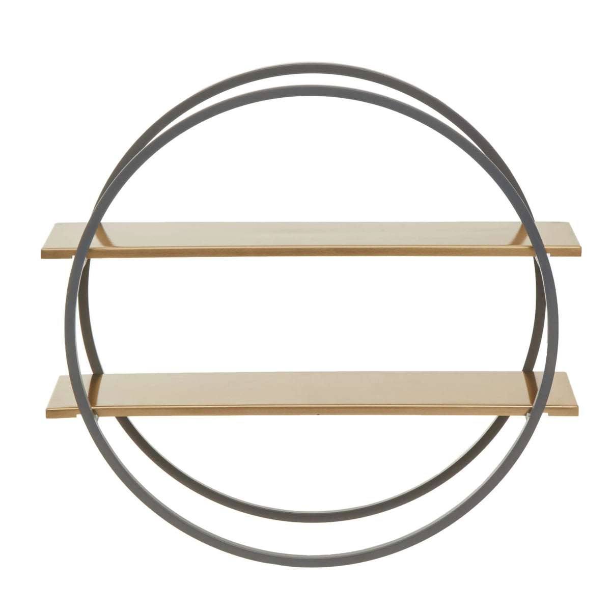 Devon Grey and Gold Finish Two Tier Wall Shelf