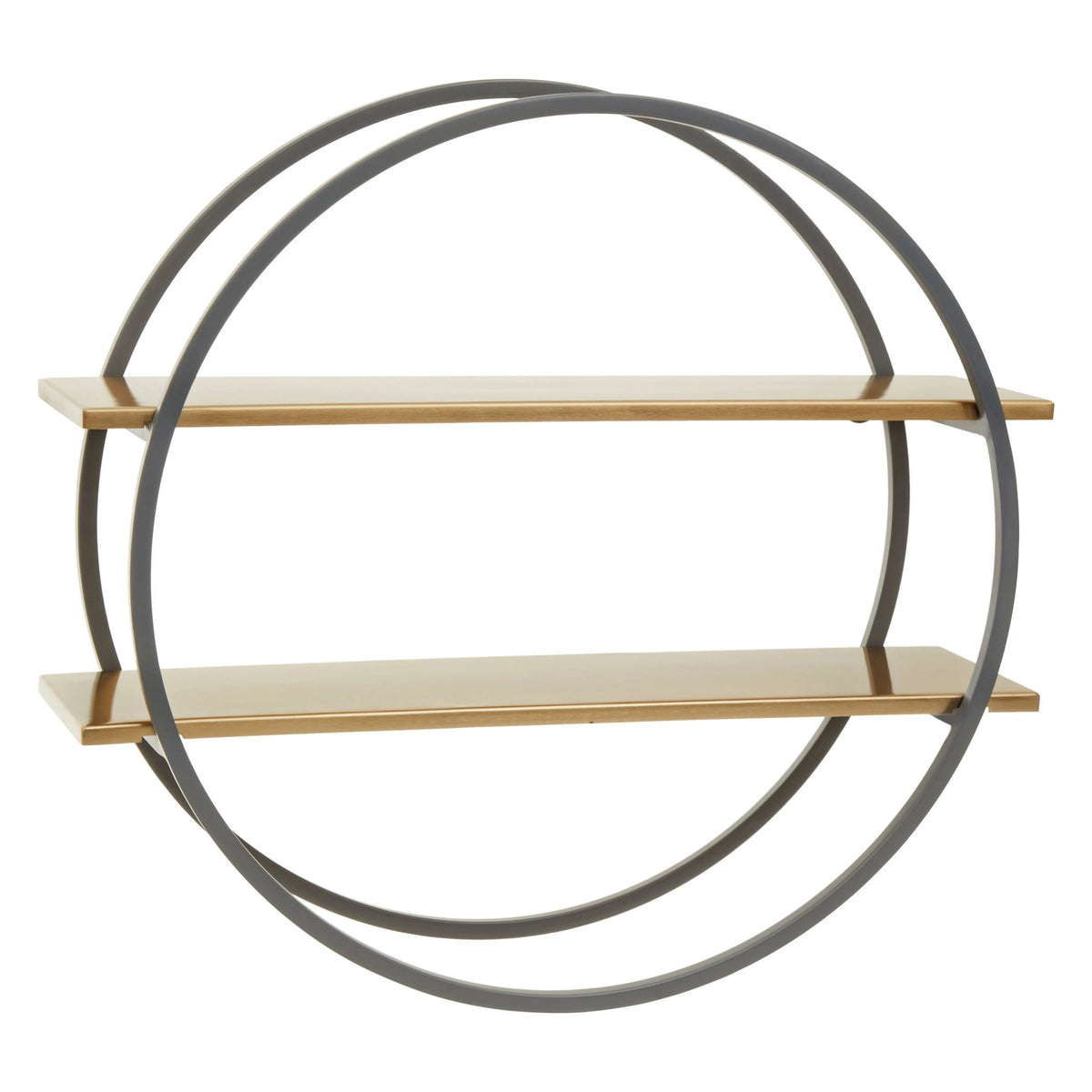 Devon Grey and Gold Finish Two Tier Wall Shelf