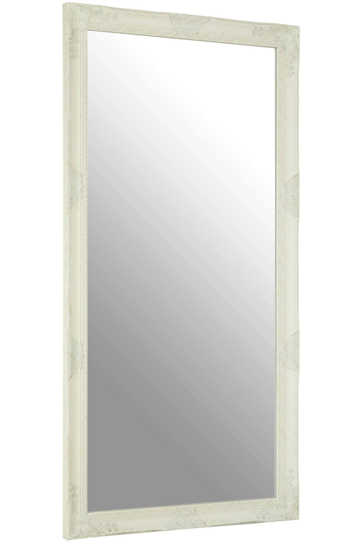 Clifton Antique White Ornate Full Length Wall Mirror