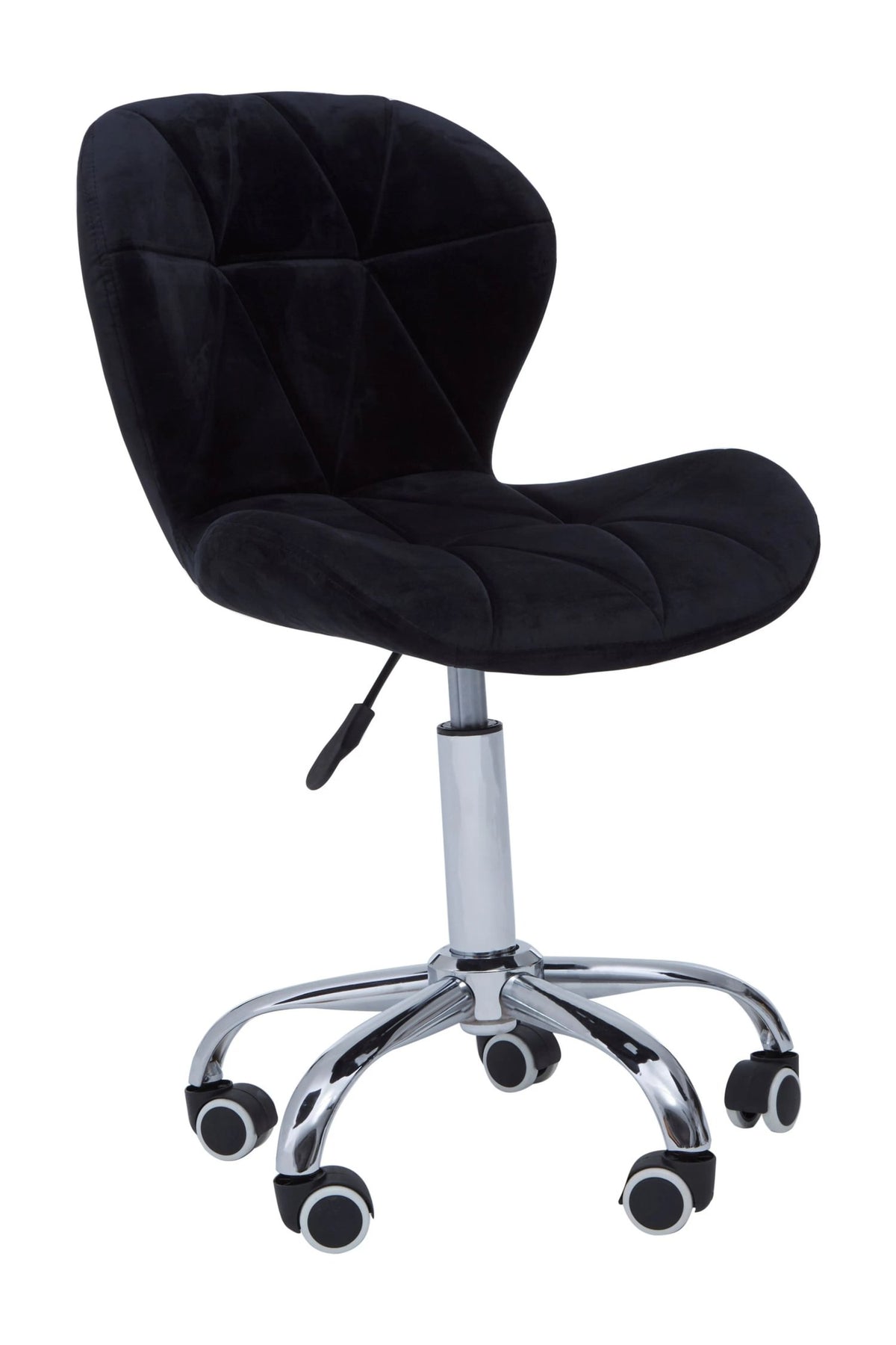 Corfe Velvet Quilted Home Office Chair #colour_black