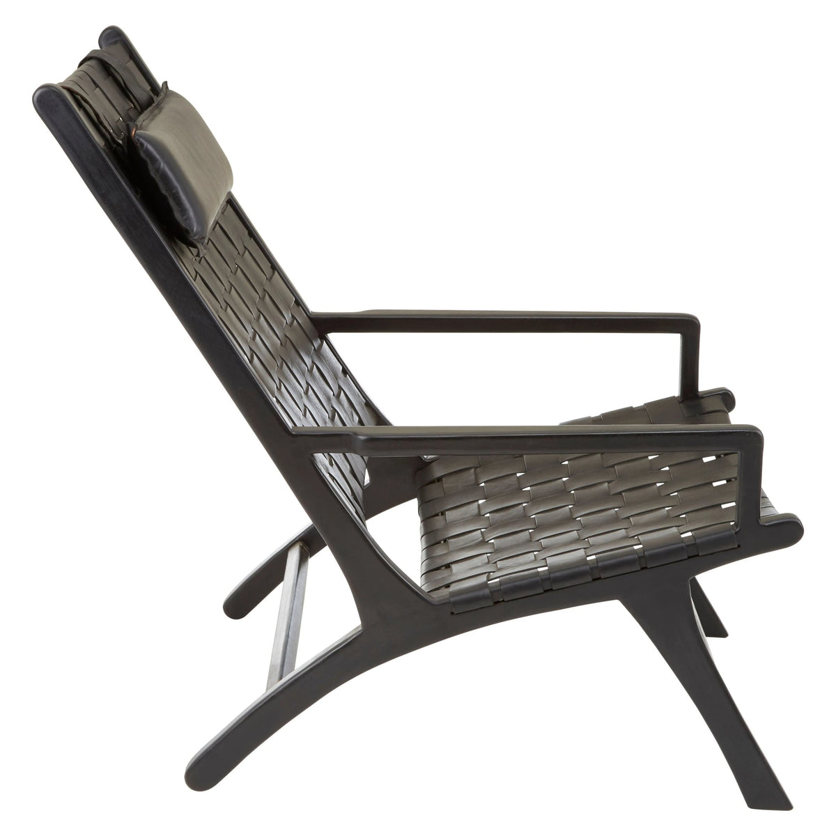 Seville Black Leather Woven Chair